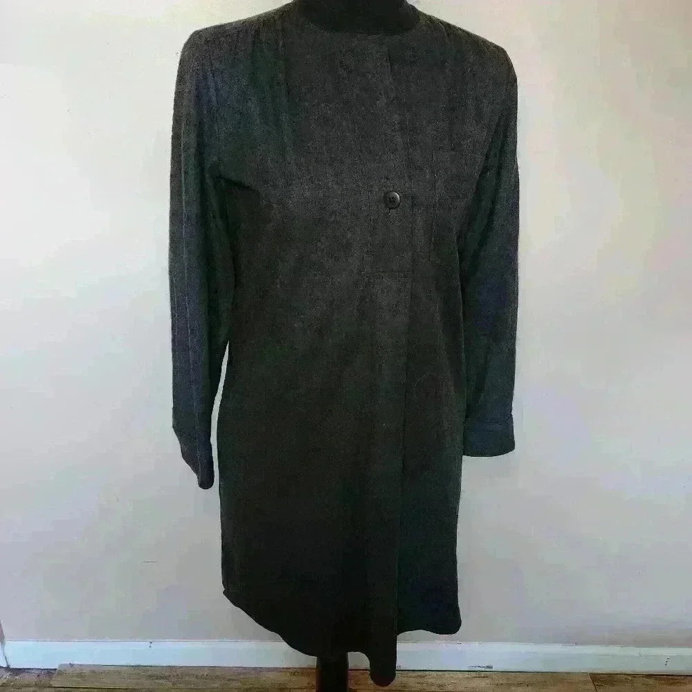 Madewell Grey Wool Flannel Latitude Shirt Dress Women's Size XXS